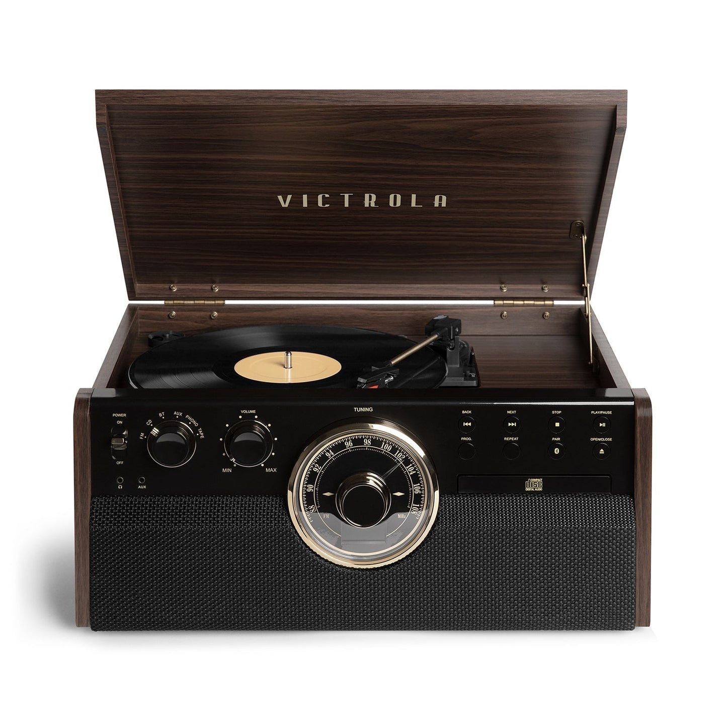 The Empire 6-in-1 Wood Record Player