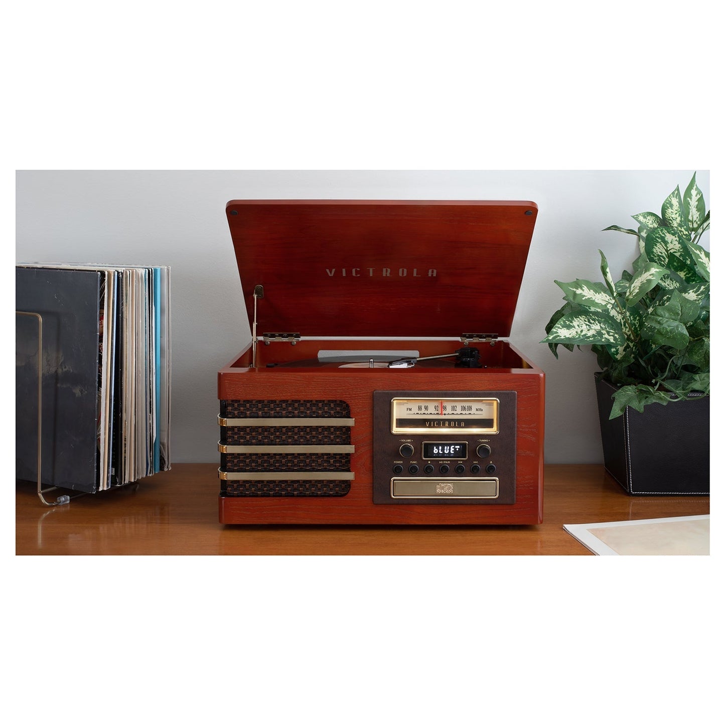 The Ellington Vintage Wood Record Player